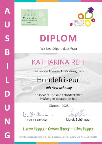 Zertifikat Happy Dog Groomers