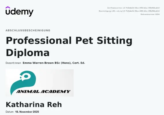 Zertifikat Pet Sitting